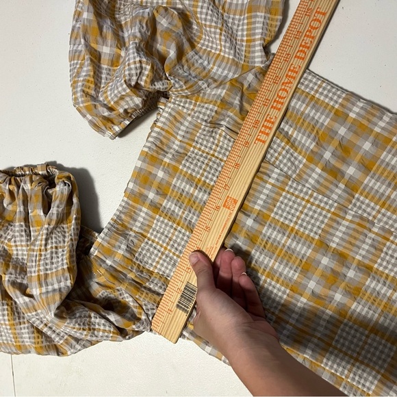 Anthropologie Maeve Smocked Back Puff Sleeve Top Yellow Extra Small XS T1 - Picture 8 of 8